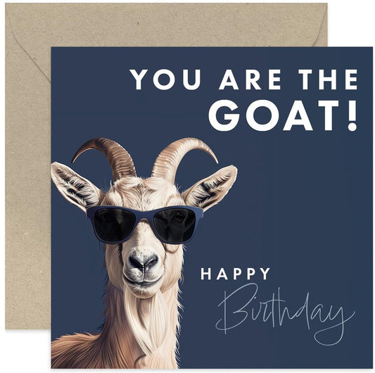 Funny Birthday Card for Dad - You Are The Goat Greeting Card for Men and Women - Hilarious 40th, 50th, 60th, 70th Birthday Card for Him - For Brother, Son, Grandadm Best Friend | Blank Inside