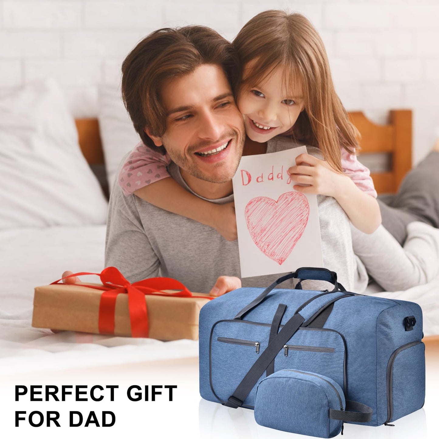 Felipe Varela 40L Duffle Bag with Shoes Compartment, Foldable Waterproof Travel Duffel Bags Duffle Overnight Weekend Travel Gym Bag for Men Women(Blue)
