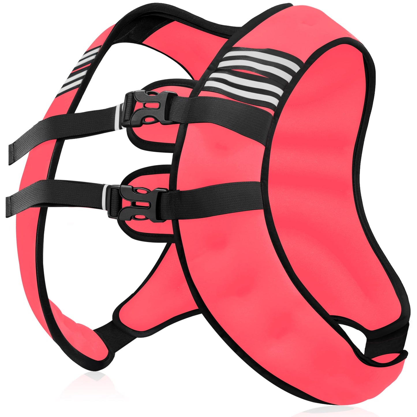 NATURELUX Weighted Vest with Reflective Stripe and Adjustable Buckle Straps, Pink, 25 lbs