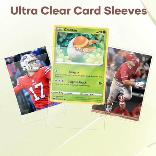 Mlikero 600 Count Card Sleeves, Clear Soft Trading Card Sleeves, Polypropylene (PP), Fit for MTG, TCG, Baseball, Football, Game Cards