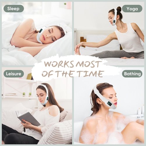 Cteart V-Face Electric Double Chin Device with 8 Modes & 15 Gear Adjustable Intensities - Intelligent V-Face Machine for Contouring Double Chin - H092