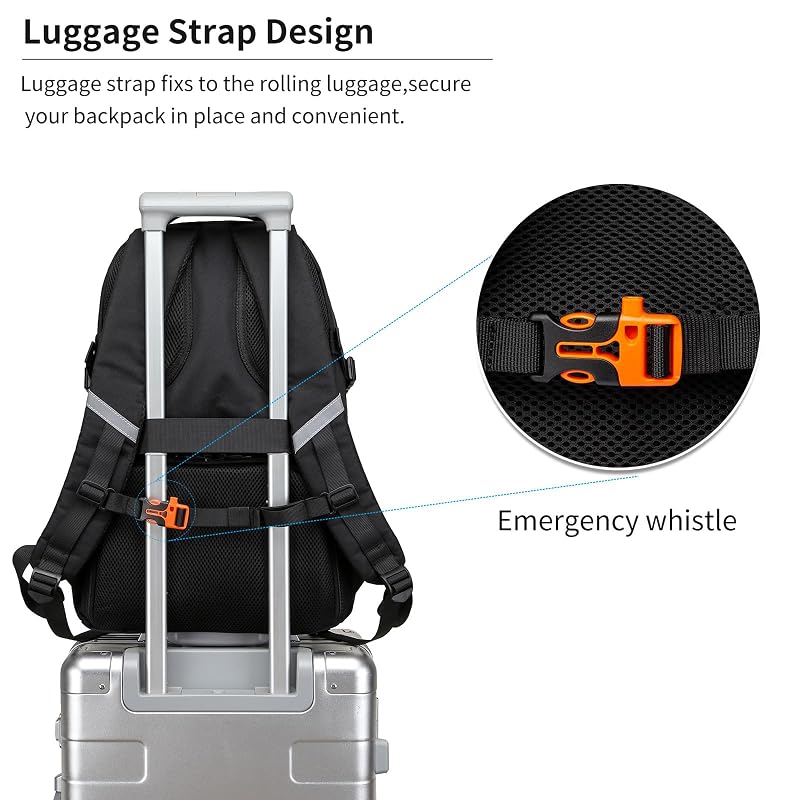 Skateboard Backpack with Laptop Compartment | Anti-Theft Hidden Pockets, Waterproof 15.6" Black