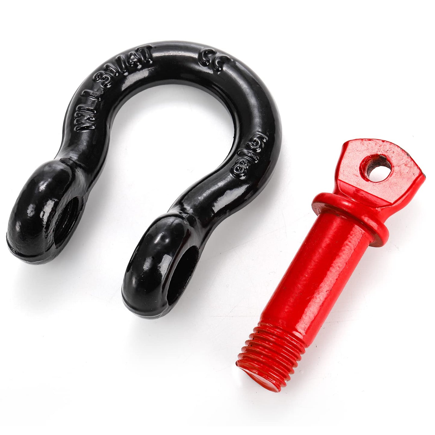 Bekith 4 Pack 5/8" D Ring Shackle 3.25 Ton (7165 Lbs) Capacity with 3/4" Pin Heavy Duty Shackles for Tow Strap, Winch, Off-Road Truck Vehicle Recovery