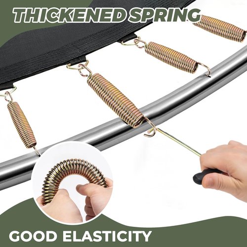 LOIUO Trampoline Springs Replacement 3.5" to 8.5" Galvanized Steel Heavy Duty High Tensile Universal Trampoline Accessories with T-Hook Tool, 12 to 48 Pack