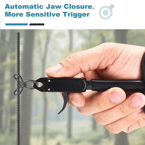 Jimtoiny Compound Bow Release Aid Trigger, Professional Adjustable Wristband Archery Thumb Releases Buckle for Hunting Shooting Accessories, Black Wrist Strap
