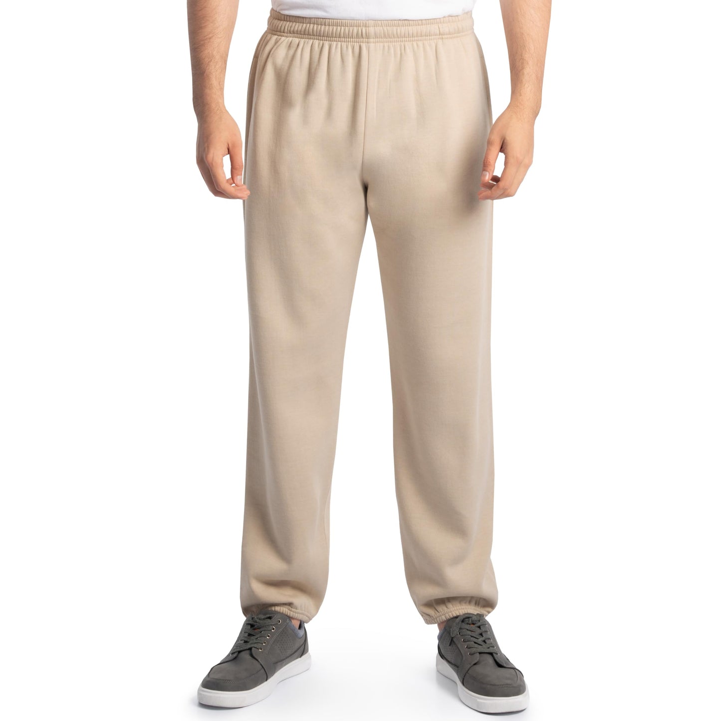 Fruit of the Loom Men's Eversoft Fleece Sweatpants & Joggers, Sweatpants-Khaki Heather, Large