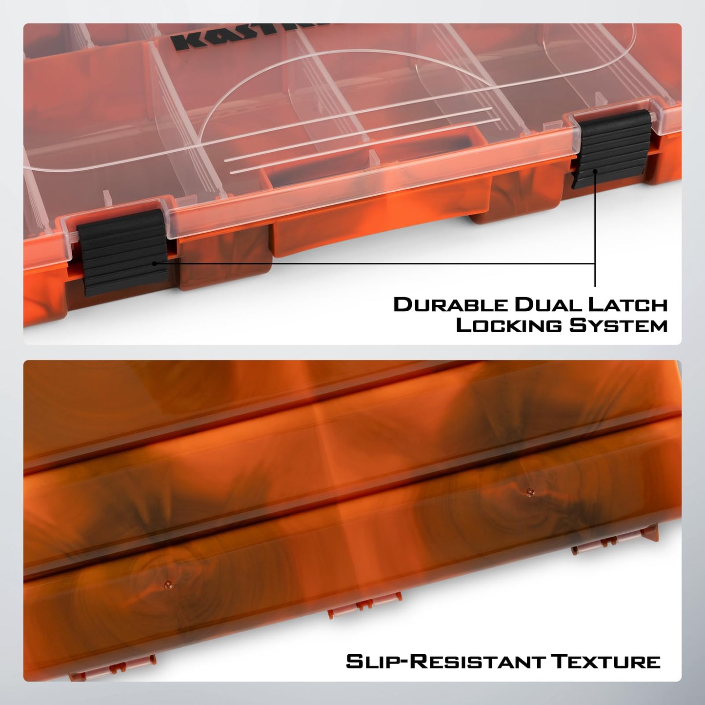 KastKing Bait Vault Camouflage Tackle Box, Plastic Fishing Tackle Box Storage Organizer with Removable Dividers, 4 Packs Tackle Trays Terminal Tackle Storage, Right Angle Lure Boxes