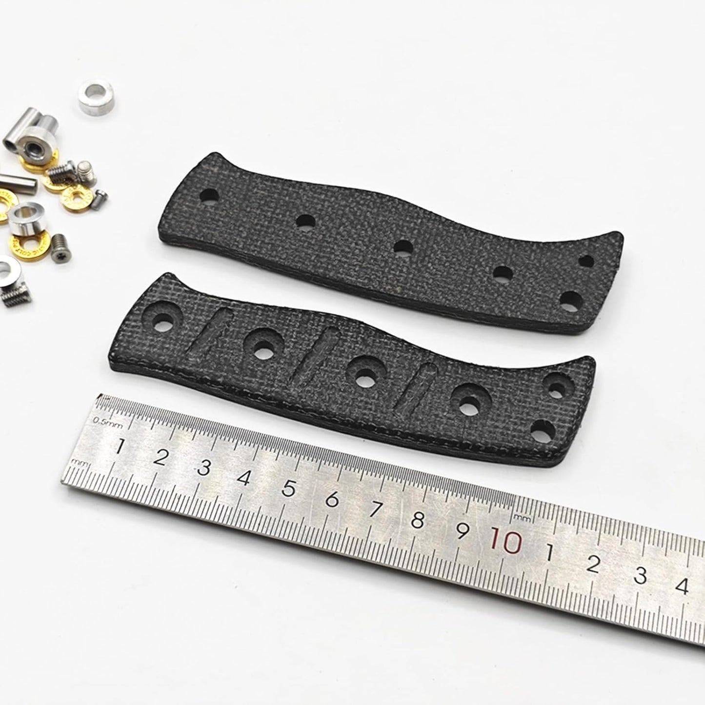 2Pcs Custom Micarta Handle Fit for Benchmade Fixed Adamas 375 Knife with Screws Sets DIY Scale Swap Repair Parts Patches Handle Replacement(Grey)