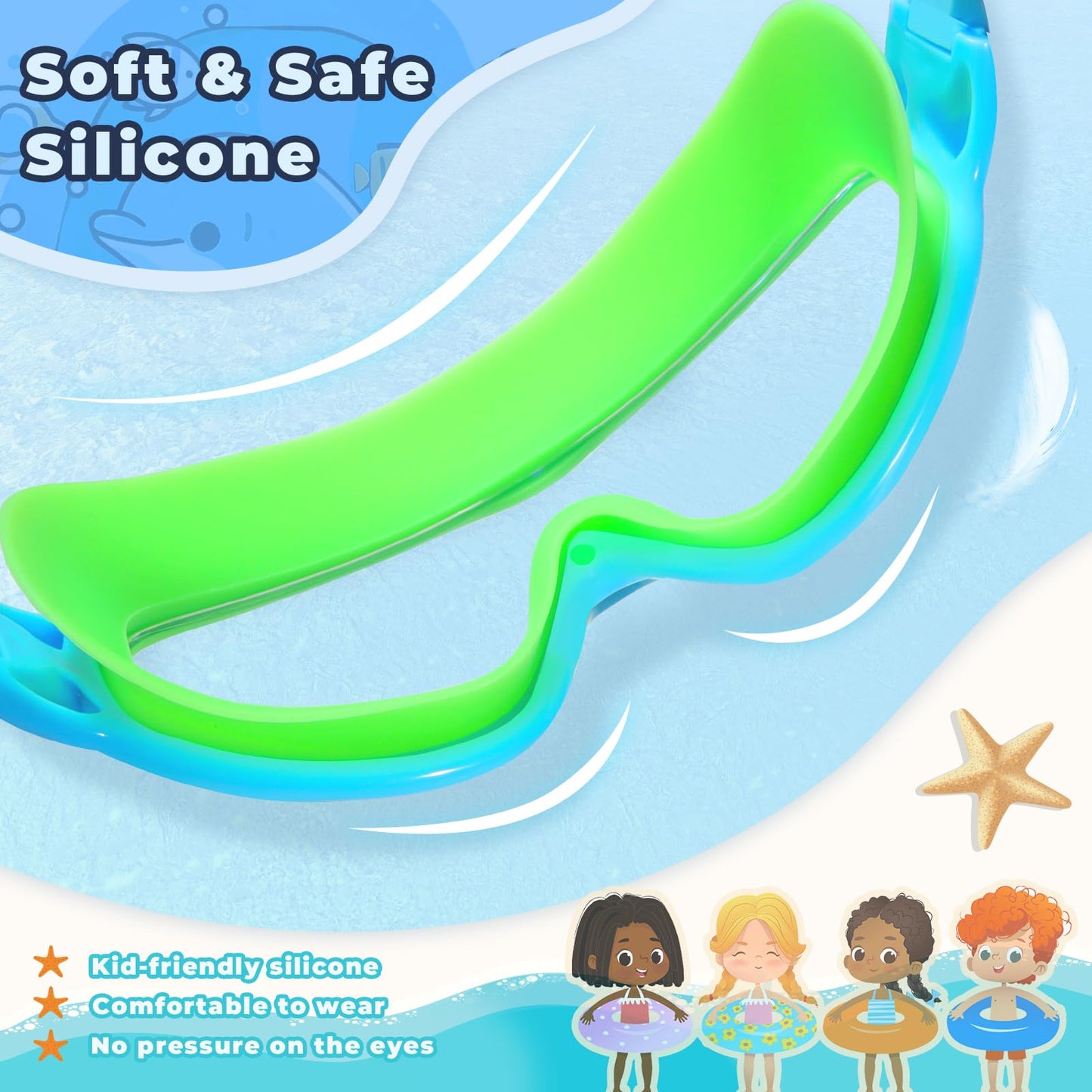 Keary 2 Pack Swim Goggles for Kids 6-14 8-14 Kids Swimming Goggles Age 3-15 4-7 4-16 8-12 for Boys Girl Youth Toddler Children Pool Water Goggle Anti Fog UV Protection Clear Wide View Waterproof