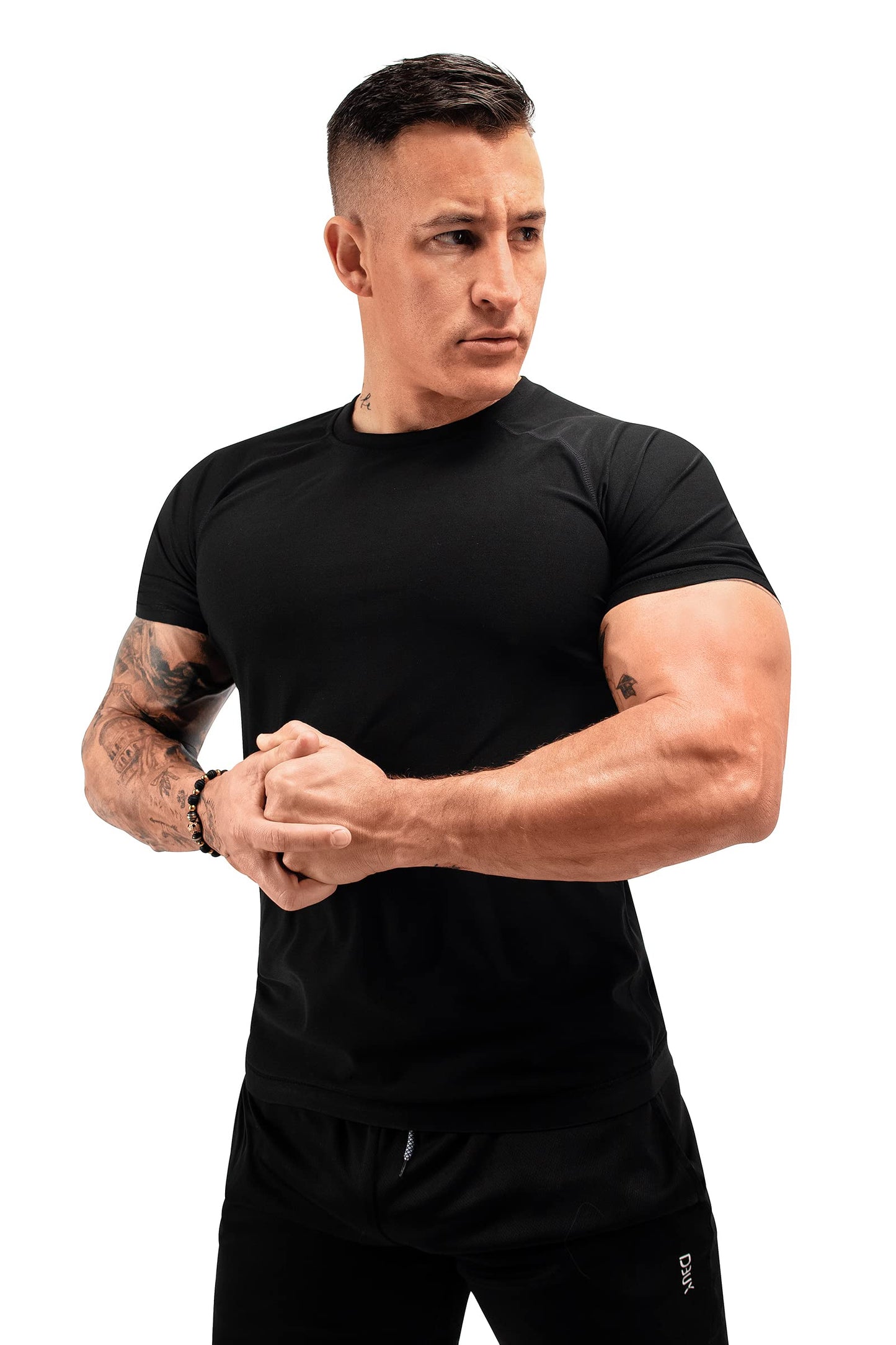 FUXERT Sauna Shirt for Men Sweat Sauna Suit for Gym Exercise Compression Shirt Workout Shapewear (BG M)