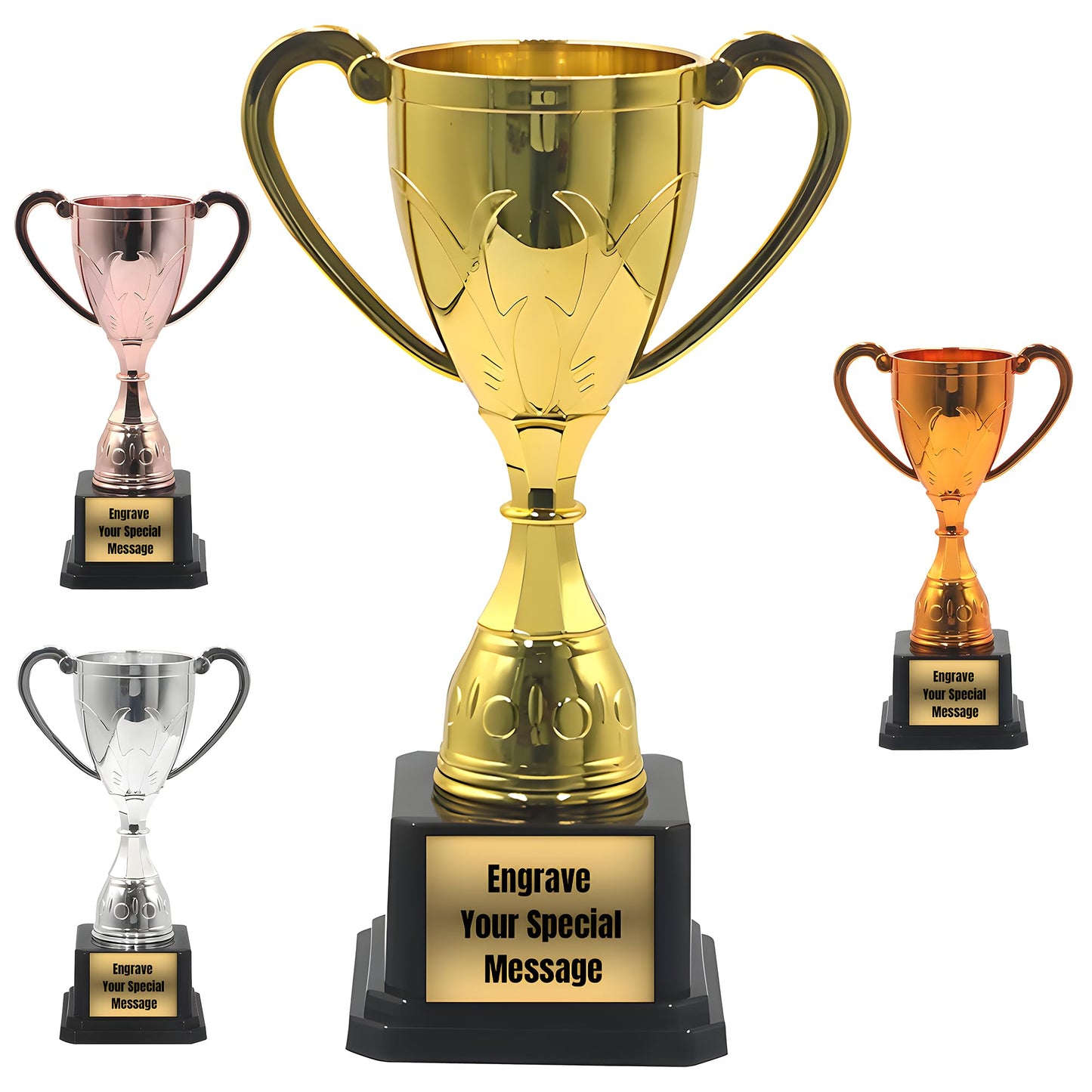 TYRINHAI Custom Trophy Award – Personalized Gold Cup Trophy with Engraved Text, Customizable Trophy for Adults & Kids, Small Gold Trophy for Game Night, Family, Office & Celebrations