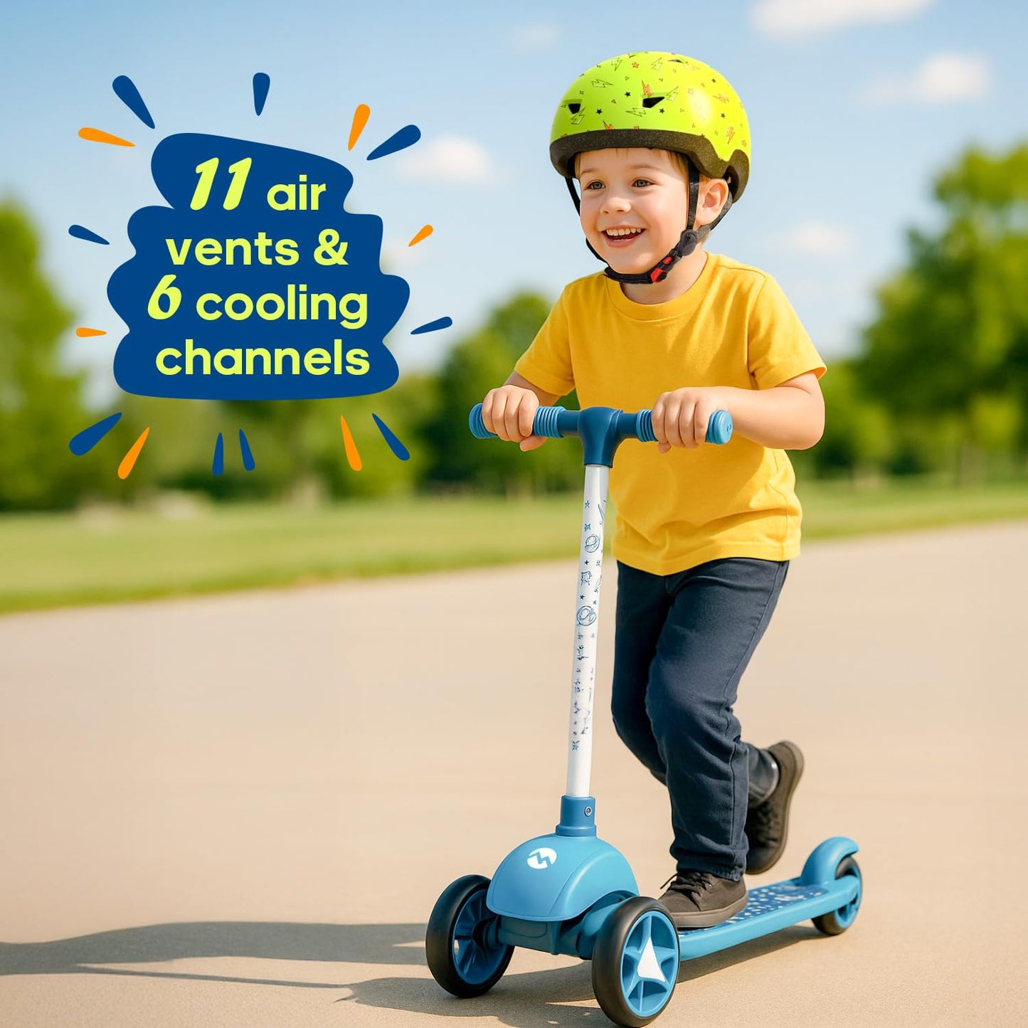 Kids Bike Helmet, Adjustable Helmets from Infant/Toddler/Baby to Children Girls and Boys, Age 2-4/3-6 Years Old (Lightning,S)