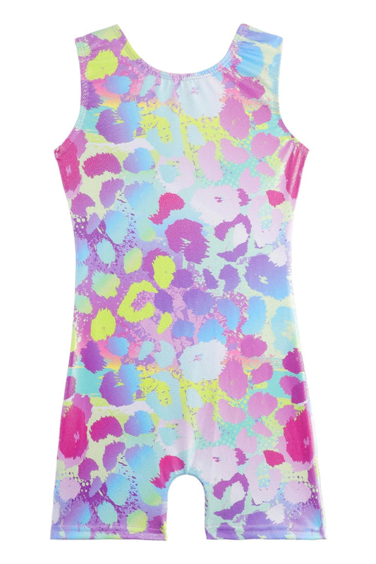 Alakuoti Toddler Leotard Gymnastics Shiny Colorful Rainbow Leopard Cheerwearing Outfits Rainbow Leopard 9-10 Years