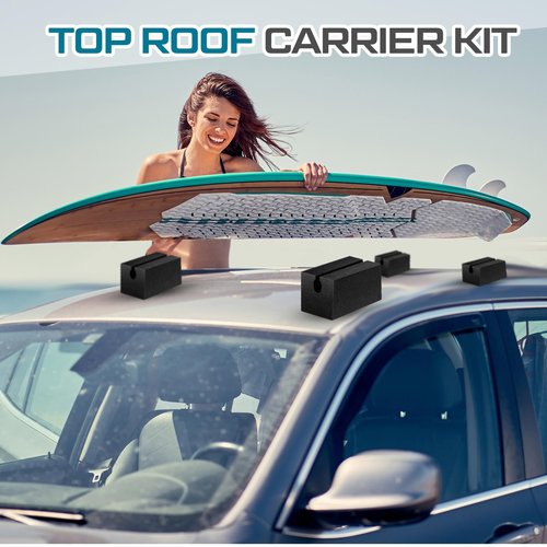 Innconee Universal Car Top Canoe Carrier Kit 6.7 Inch Kayak Foam Blocks for Roof Rack Soft Standard Replacement Car Top Roof Racks Pads with Tie-Downs