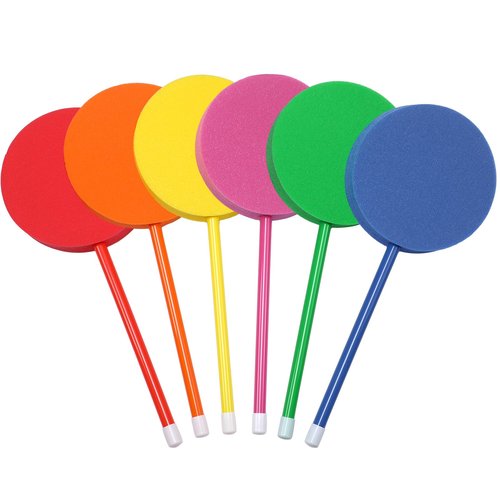 Silipull 6 Pcs Foam Paddles Paddleball Racket Set Equipment for Kids Elementary School Racquetball Badminton Paddles Backyard Beach Park Activities Agility Training 6 Colors,12"