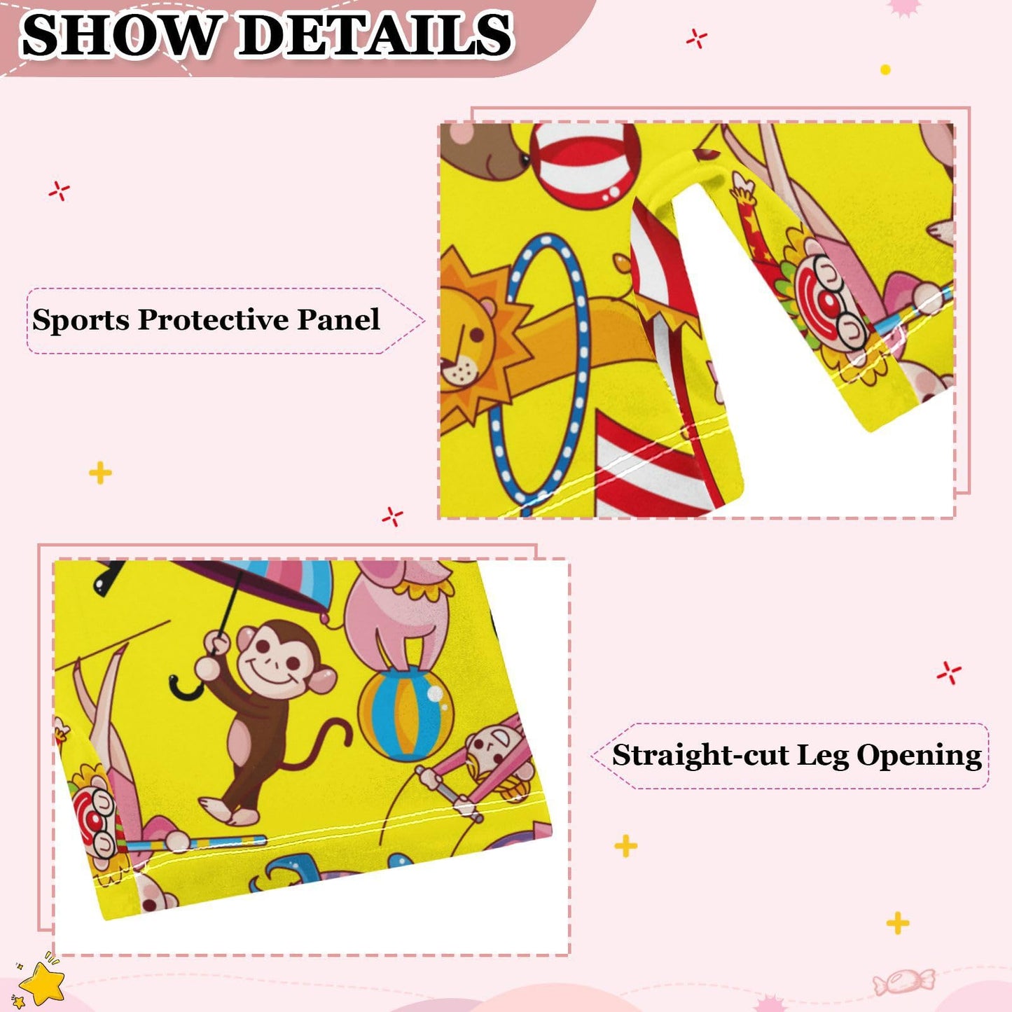 JULYTO Circus Clown Gymnastics Outfits for Girls 5-6 Seamless Pattern Girl Leotard Gymnastics Kids Sleeveless Unitard One-Piece Dancewear