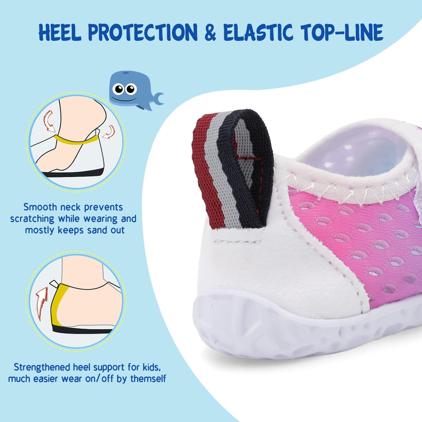 LeIsfIt Kids Water Shoes Toddler Girls Boys Swim Shoes Outdoor Quick-Dry Breathable Aqua Socks for Beach Pool Surf, Colour, 13 Little Kid