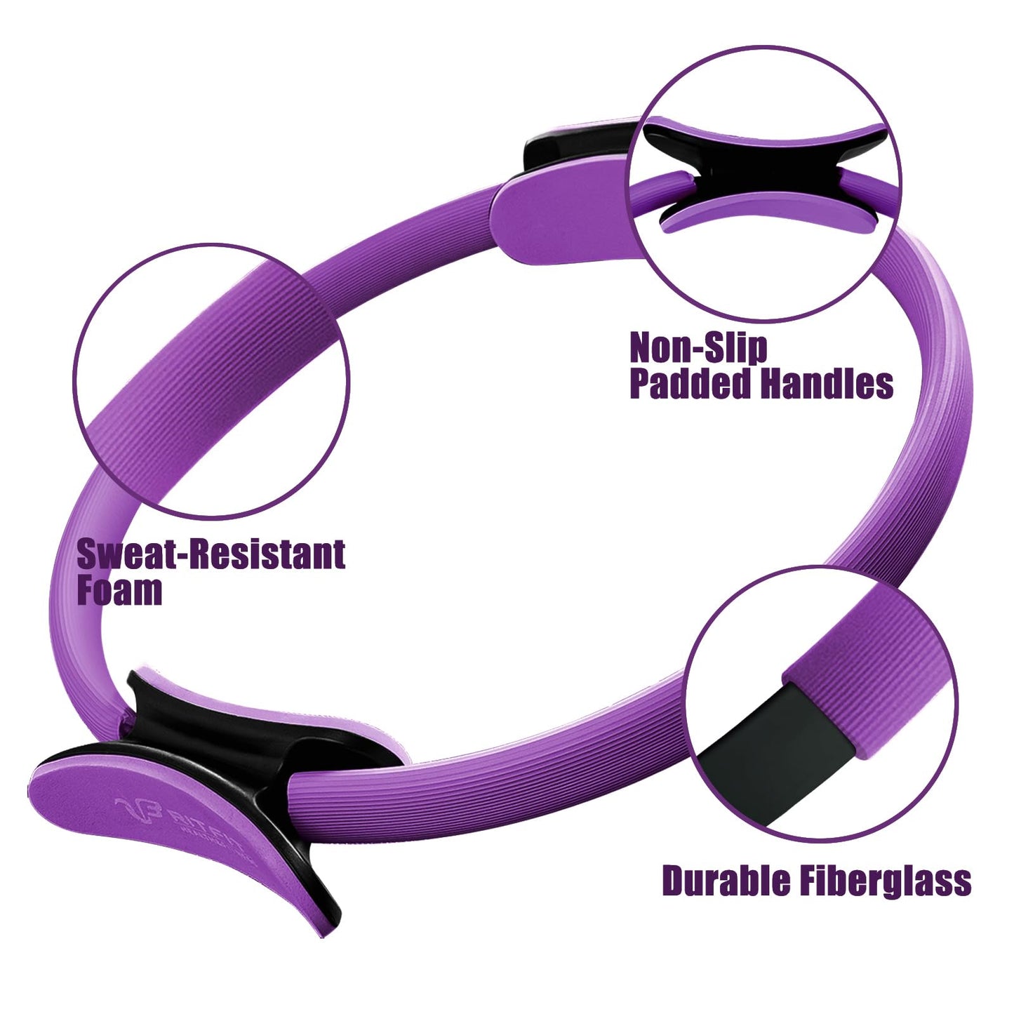 RitFit Pilates Ring Circle - 14 Inch Magic Fitness Circle for Toning Inner & Outer Thighs, Bonus Workout Guide Included (Purple)