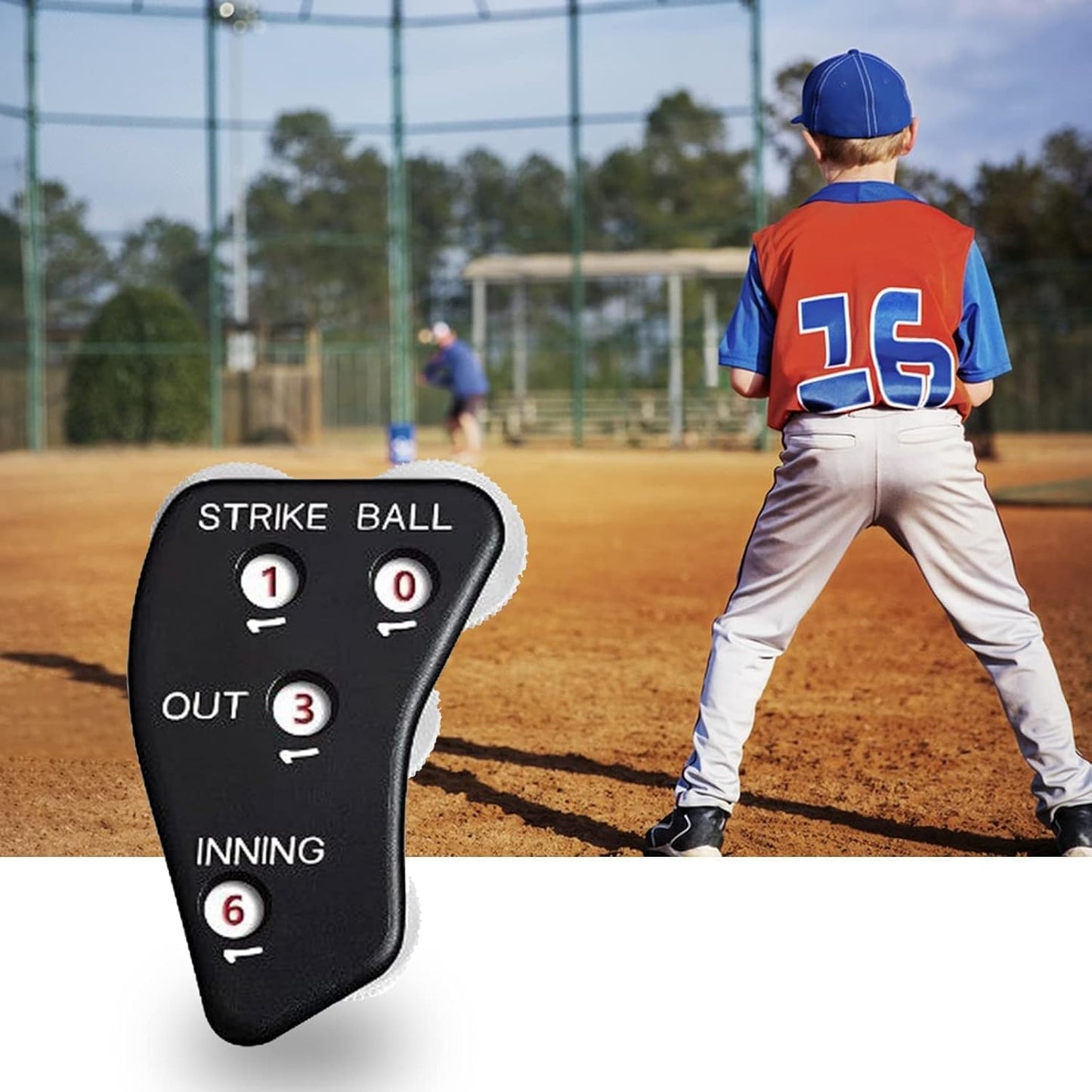 PurYupearl Black 4 Wheel Umpire Indicator, Umpire Counter Clicker, Umpire Clicker Umpire Gear, Baseball Clicker Outs Innings Balls and Strike Clicker for Softball, Referee Uniforms and Apparel