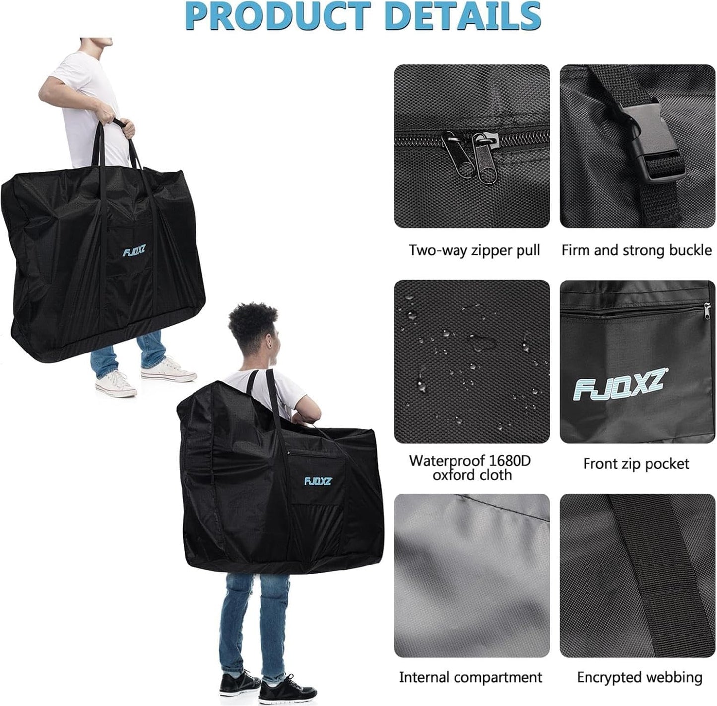26 Inch Folding Bike Bag Waterproof Bike Travel Bag Durable Bicycle Carrier Bag Thick Bike Travel Case Outdoors Bicycle bag, for Air Travel, Car, Bus, Train
