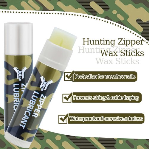 6Pcs Hunting Zipper Wax Sticks Portable Snap Lubricant Sticks Camouflage Snap Stick Zipper Lubricant Zipper Lube for Hunting Clothing Backpacks Tents Wetsuits Drysuits