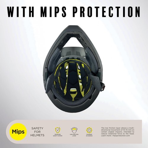 Demon United Podium X MIPS Full Face Mountain Bike Helmet- Removable Fit Pad Options- Advanced Venting System-Lightweight - Fullface DH BMX MTB Helmet (Midnight Stealth Black, Small/Medium 55-58 CM)