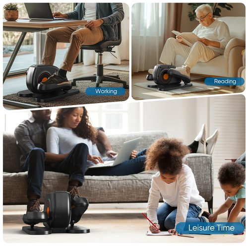Under Desk Elliptical Machine, Ellipse Leg Exerciser for Seniors with Adjustable Speed, LED Display, Portable Fitness Solution for Home or Office Workouts