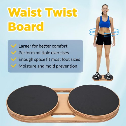 Nisorpa Ab Twister Board for Exercise 31.26'' x 9.84'' Twister Exercise for Waist Wood Waist Twisting Disc Full Body Toning Workout for Slimming and Strengthening Abdominal & Stomach Exercise Equipment