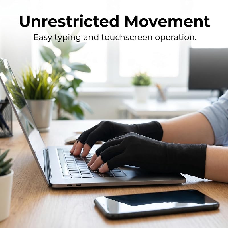 2 Pairs Fivxupr Arthritis Compression Gloves for Hands & Wrists – Medium