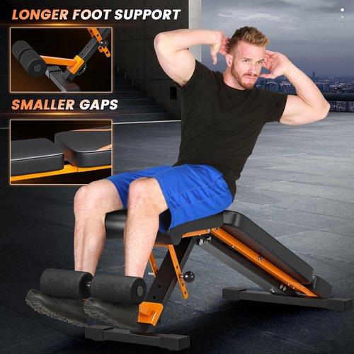 700LBS Adjustable Weight Bench with Headrest - Foldable Workout Bench Press with Thickened Steel for Home Gym,Incline Strength Training Exercise Bench for Full Body with 3 Sec Fast Folding