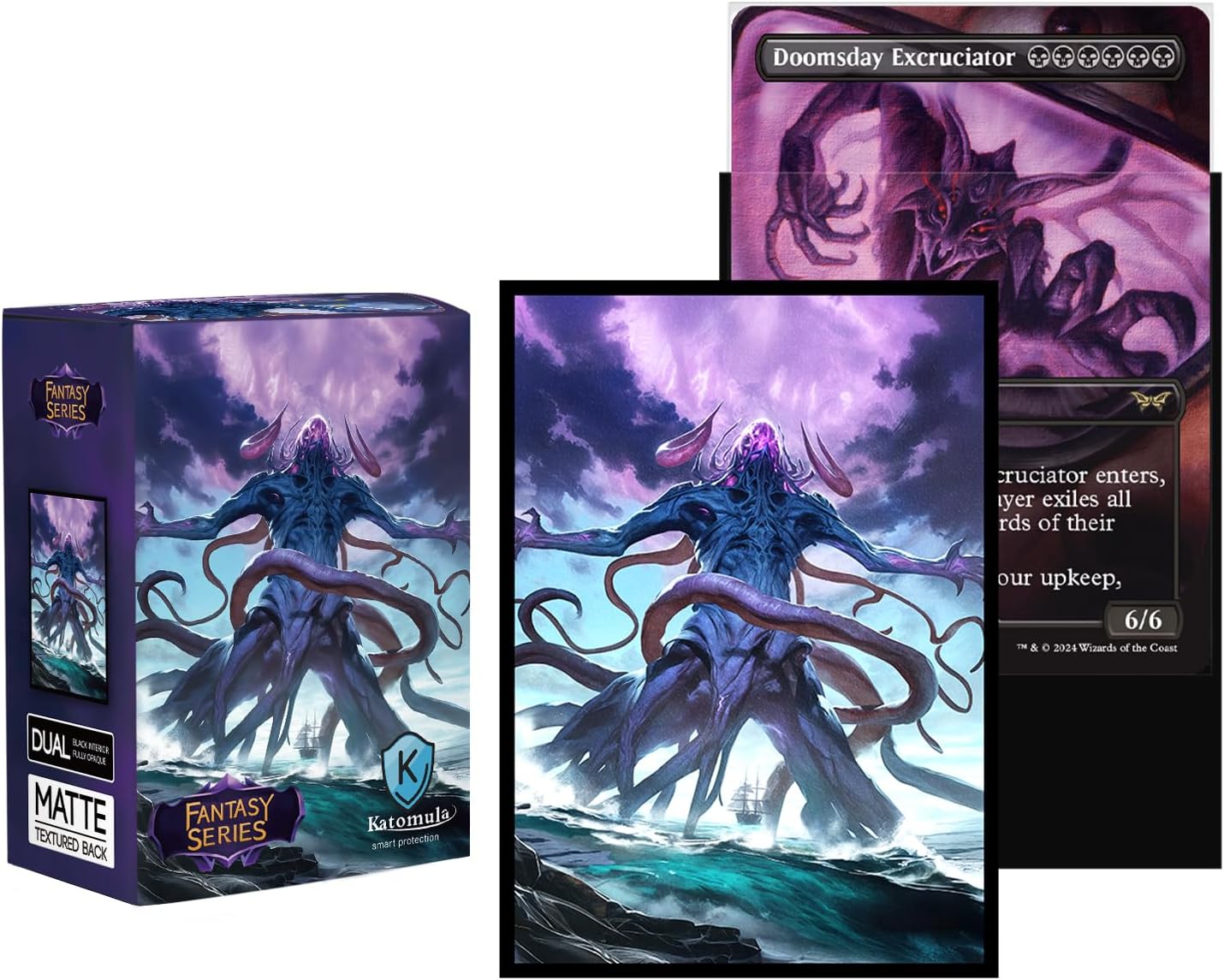 100 MTG Card Sleeves with 100 Inner Sleeve, Textured Back Art Sleeves, Fit Standard Size Cards - Eldrazi