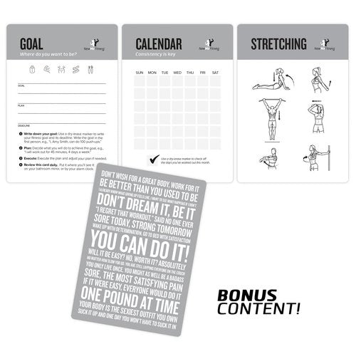 NewMe Fitness Dumbbell Workout Cards, Instructional Fitness Deck for Women & Men, Beginner Fitness Guide to Training Exercises at Home or Gym (Dumbbell, Vol 1)