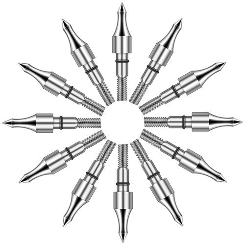 Cheimaxy 12Pcs 100 Grain Field Tips, High Precision Field Arrow Tips, Screw-in Archery Arrow Points for Compound Bow, Available for Archery Field and Hunting Arrow Target Practice