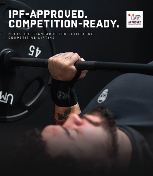 Gymreapers Weightlifting Wrist Wraps (Competition Grade) 18" Professional Quality Wrist Support with Heavy Duty Thumb Loop - Best Wrap for Powerlifting, Strength Training, Bodybuilding(Black,18")