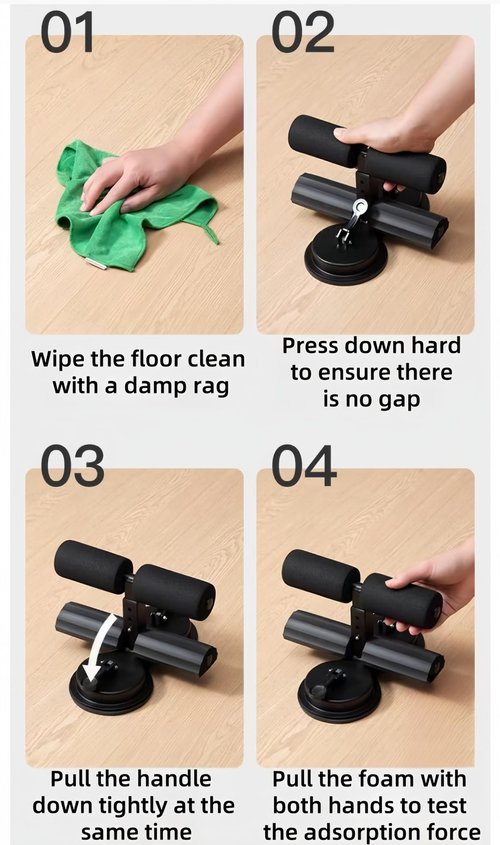 Taqargzy Ab Trainer，Ab Training Auxiliary Device,Multi-Functional Adjustable Ab Trainer， Exercise Equipment for Home, Three Suction Cups, Three Levels of Height Adjustment，for Home & Gym(A)