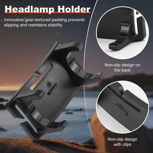 Lenporl 5 Pcs Headlamp Holder Mounting Bracket Clip and 2 Pcs Headlamp Strap Replacement for 22mm -26mm LED Headlamps Flashlight Rechargeable Headlight Flashlight Mount Strap (Not Include Head Lamp)