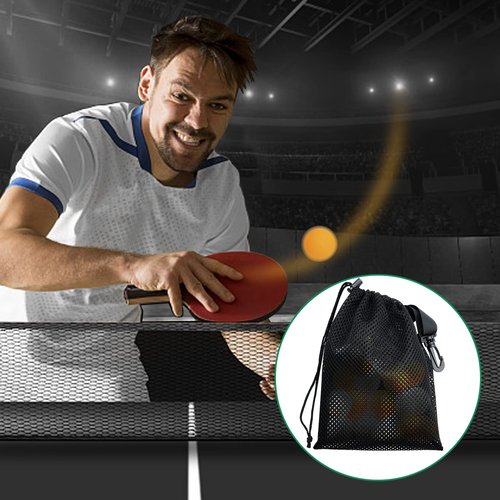 Riuog 10 PCS With Clips Mesh Drawstring Bags, Portable Nylon Storage Bags for toy,Sports Storage,Outdoor activities etc. (7.9x11.8in)