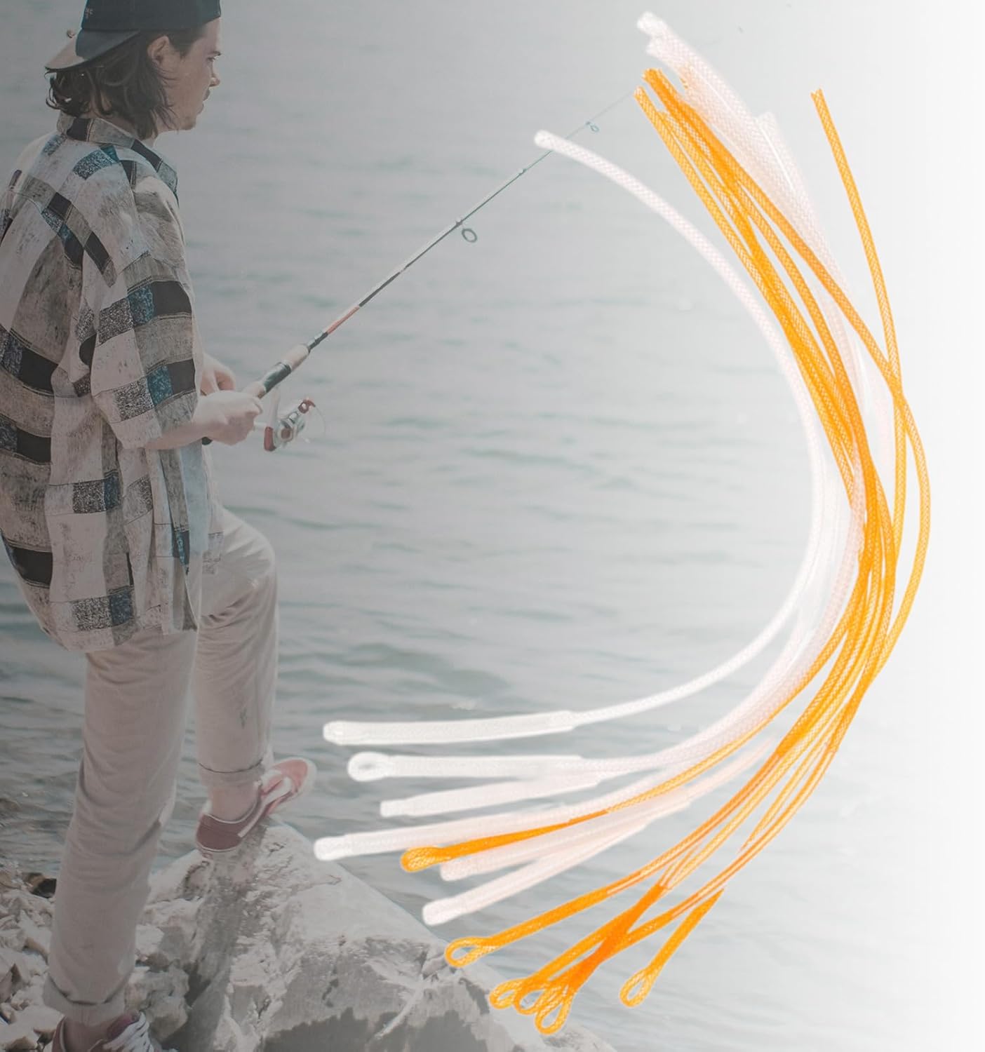 10Pcs Line Loop Connectors Braided Leader Connectors Braided High Strength 20/30/50LB Fly Fishing Leader Connection