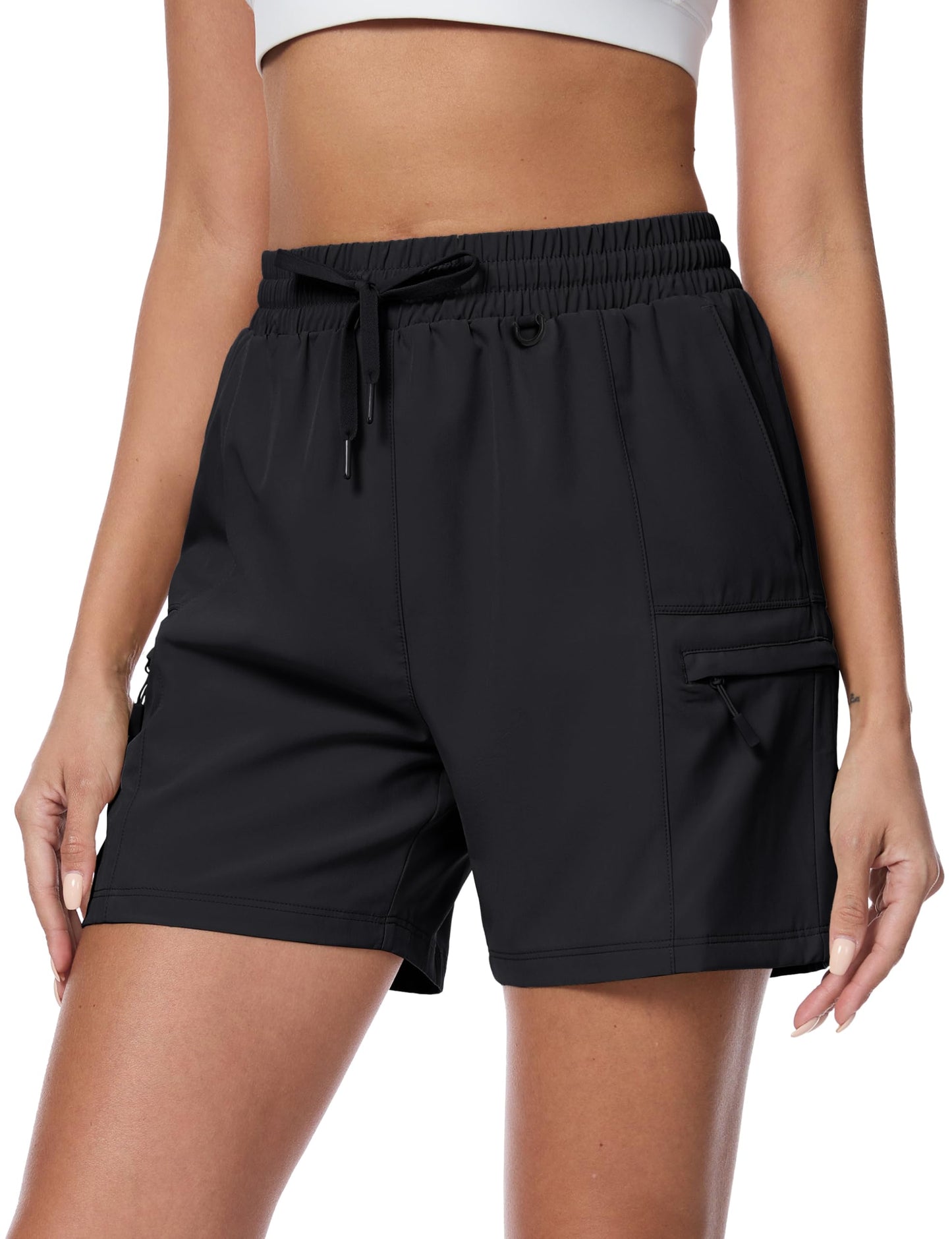 MAGCOMSEN Women's Hiking Cargo Shorts With 4 Pockets Quick Dry Golf Casual