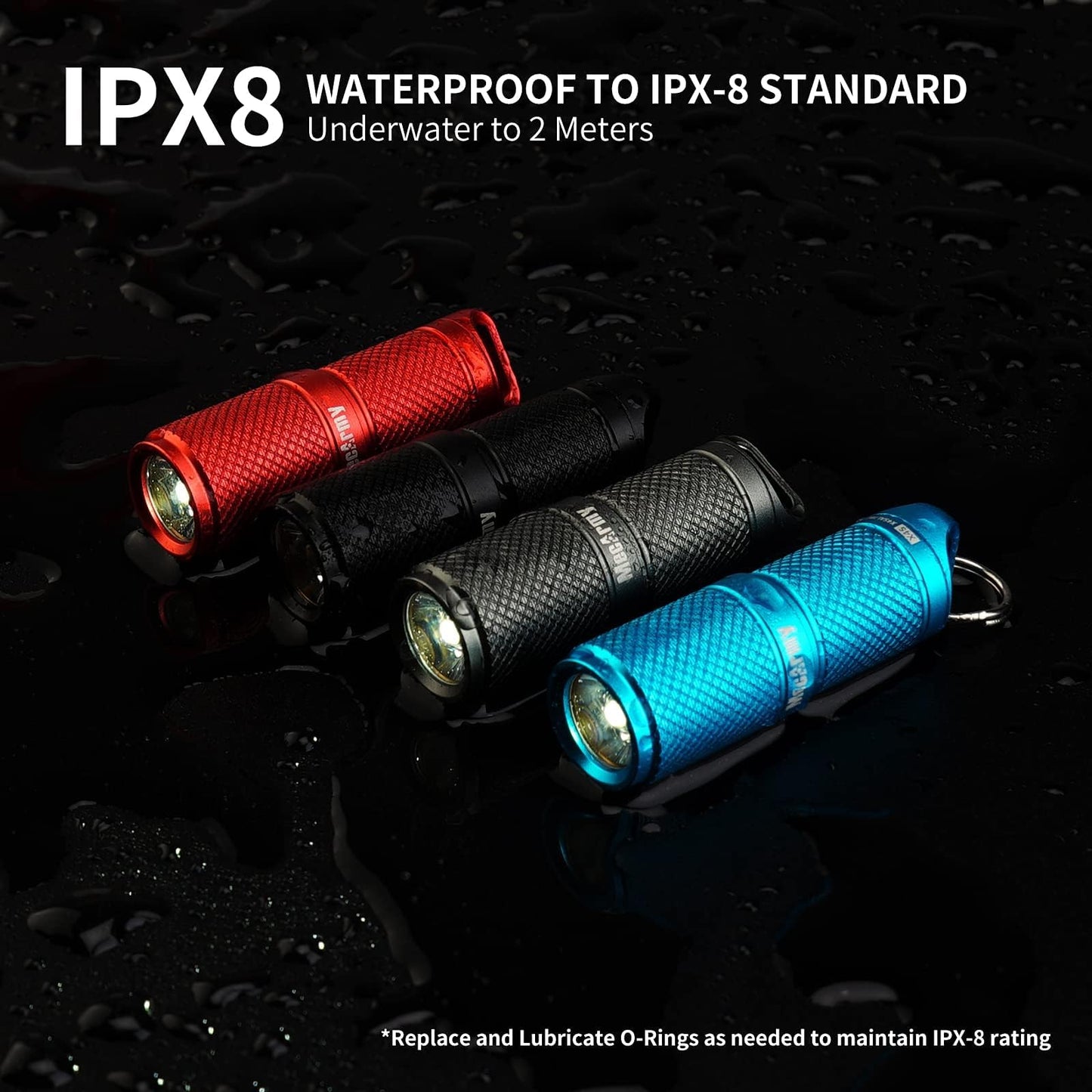 MecArmy X4S 130 Lumen Aluminum Super Micro-Sized Keychain EDC Flashlight with Micro USB Charging, Handheld Rechargeable Everyday Carry Car Keychain Light, Outdoor Camping Waterproof Torch (Red)