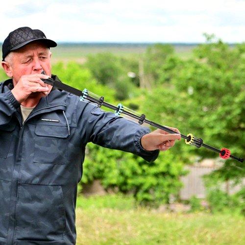 Blow Dart Gun 48" .40 Caliber Blowgun for Hunting Kit with 12 Long/Mid/Short Darts, Blow Gun with Darts, with Sling, Tactical Grip and Optic Sight, Blow Darts