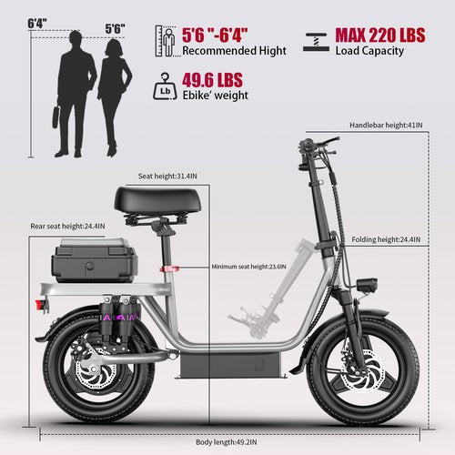 700W Peak Electric Scooter with Seat, Electric Scooter for Adults&Teens,30 Miles 25mph Foldable Commuter Ebike, Adjustable EScooter with Box (Gray Pro+Shock-Absorb Seat+ Phone Holder)