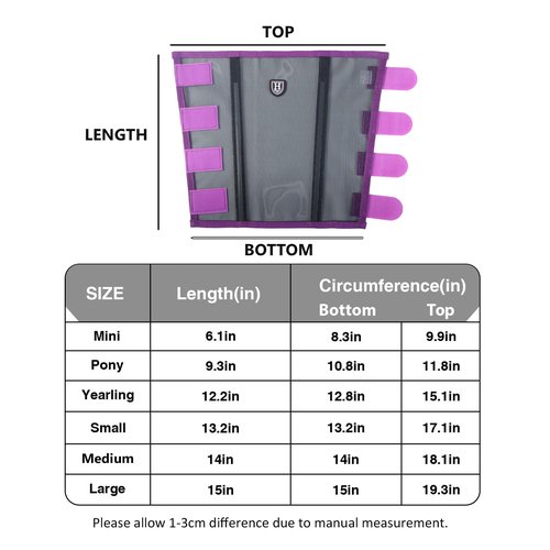 Harrison Howard Loose-Fitting Horse Fly Leggings Breathable, Tear-Resistant Fine Mesh Leg Guards Stay-on Comfortable Fly Boots (Set of 4) Amethyst Medium