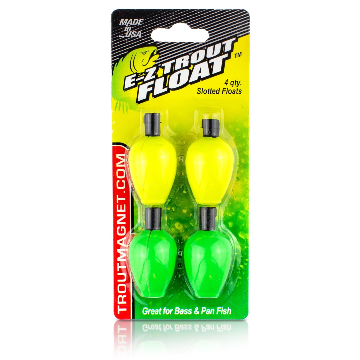 Trout Magnet E-Z Trout Float Fishing Bobbers, Easy Depth Adjustment, Ideal To Drift Small Lures Or Bait 4-Pack yellow