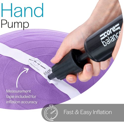 Core Balance Pregnancy Ball with Air Pump - Ideal for Prenatal Yoga, Pilates, and Maternity Exercises, Doubles as Office Chair, Stability and Balance Training, Physical Therapy Equipment (25" Purple)