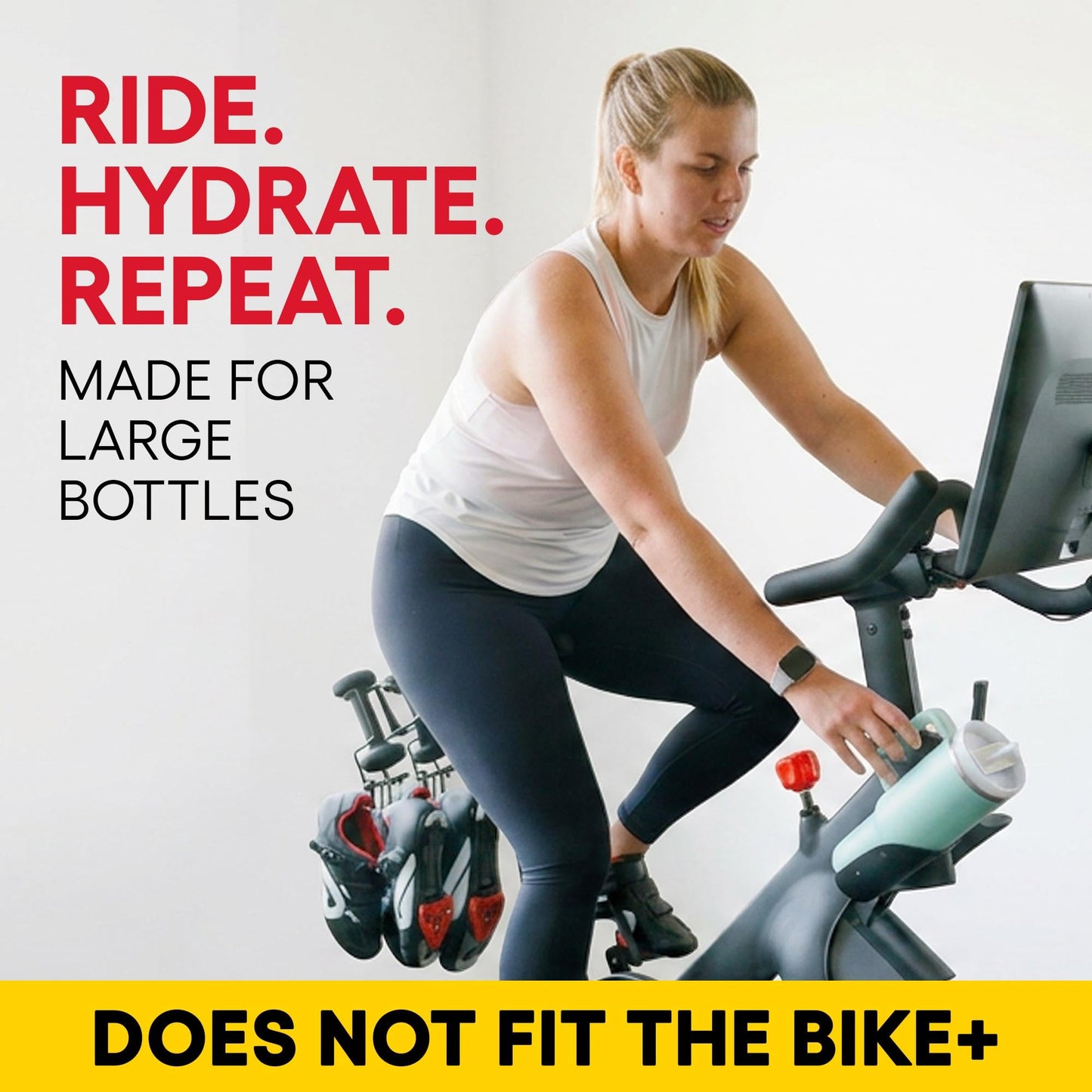 XL Replacement Bottle Holders for Original Peloton Bike and Cross Training Bike with Mounting Bracket, Solid All-Black Metal Design, Direct Replacement Mount - Fits YETI + Nalgene + Hydro Flask