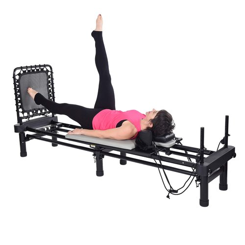 AeroPilates Reformer Home Workout Equipment, Pilates Machine w/Resistance, Gray