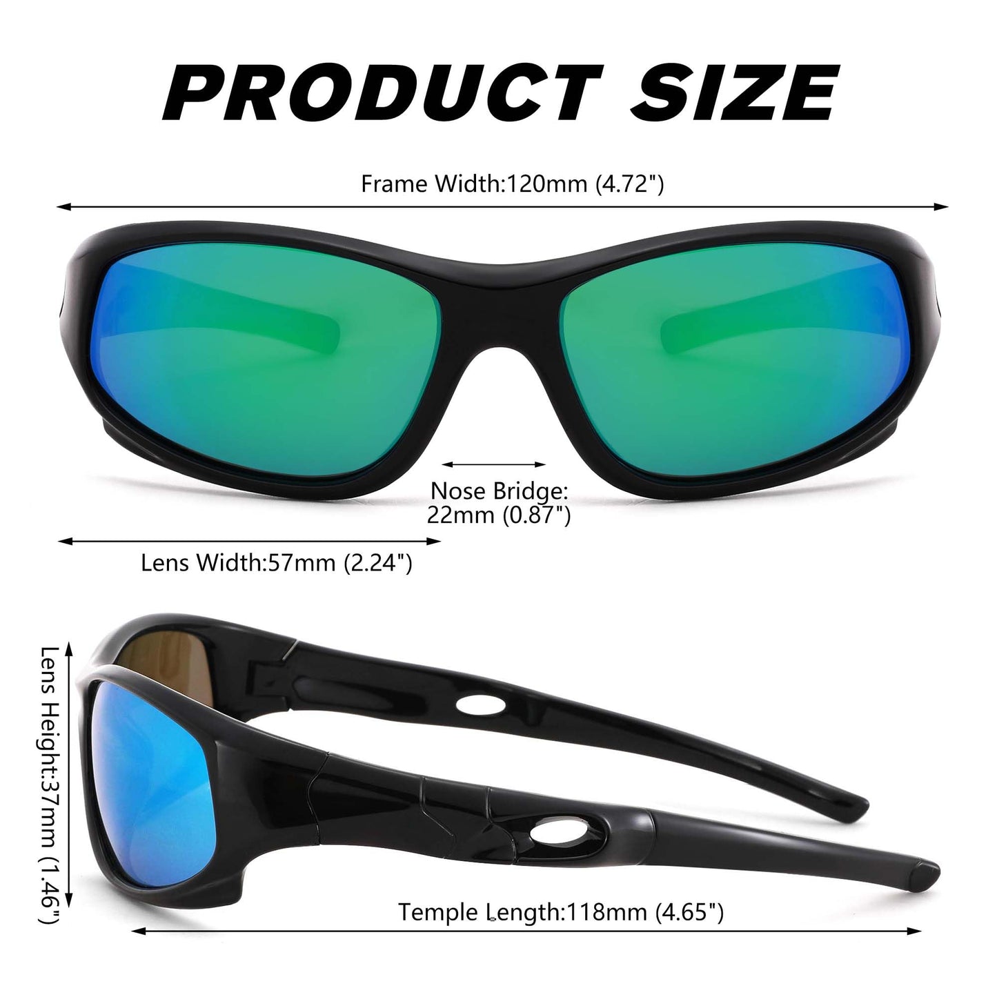 Pro Acme 3 Pack Kids Polarized Sunglasses for Boys Girls,Flexible TR90 Unbreakable Sports Baseball Sunglasses for Children Age 3-12, Medium