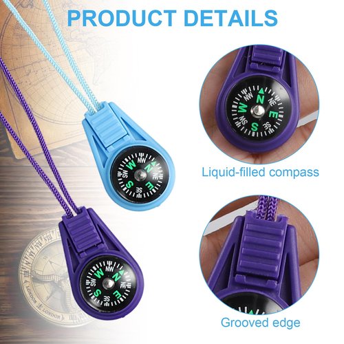 Framad 45 Pcs Mini Compass Bulk for Kids, 3.15×1.02 Inch, Small Portable Compasses for Classroom, Hiking, Survival Kits
