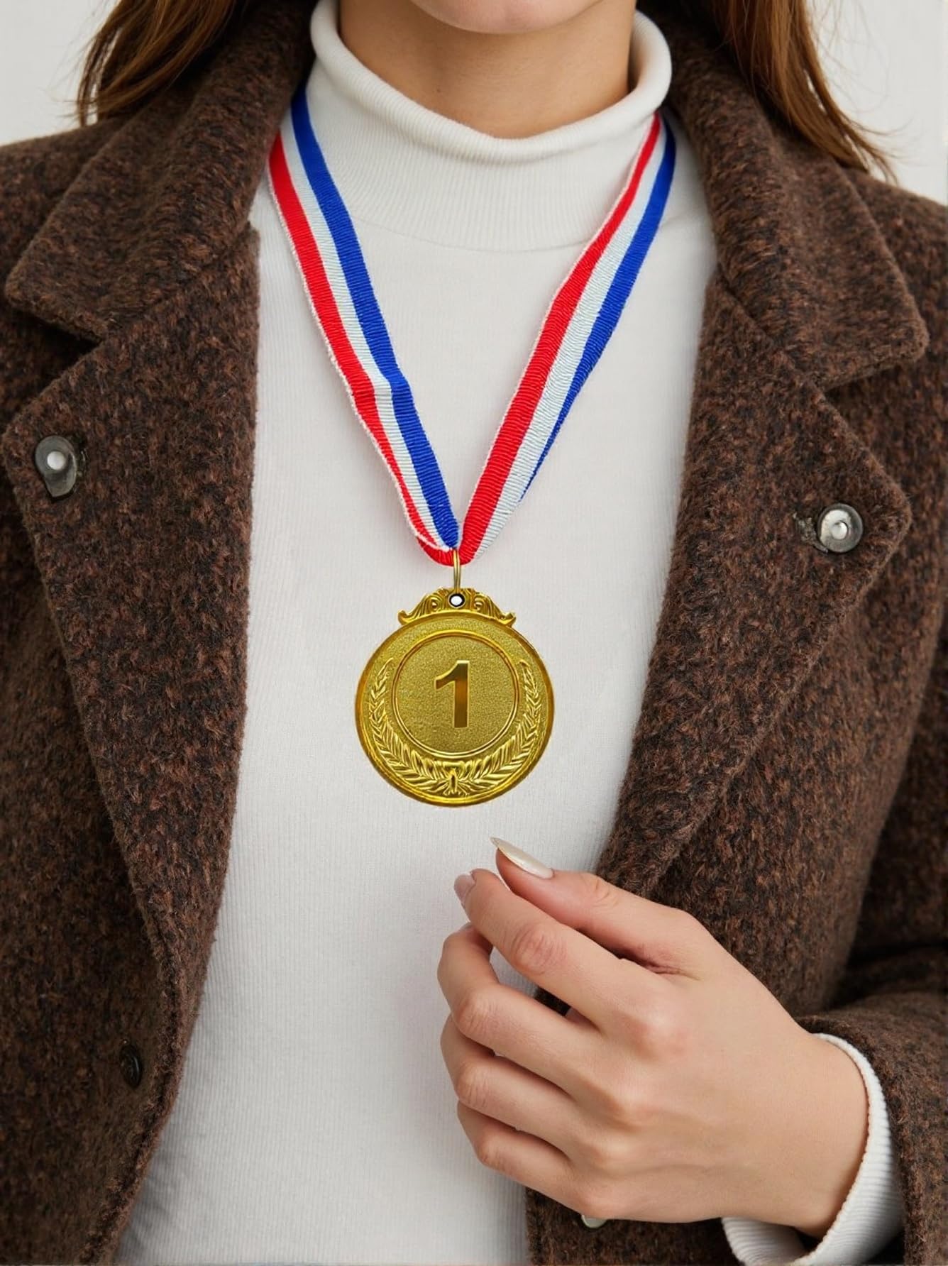 12 Pack Gold 1st Place Award Medals,Olympic Style Winner Sports Medal for Kids and Adults, Prizes for Competitions Ceremonies Events and Celebrations,2 Inch